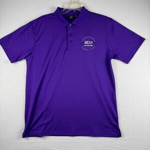 Akwa Classic Mens Purple SEIU Local 668 Corrections Committee Polo Shirt Size M